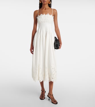 chinese dress ladies Lilianna Cotton Lace Midi Dress – SIMKHAI main image 1