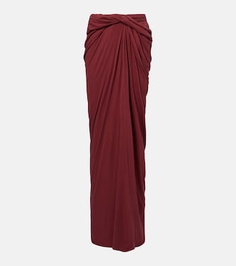 Gathered cotton-blend jersey maxi skirt | Entire Studios