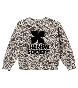 Leopard-print logo cotton sweatshirt | The New Society