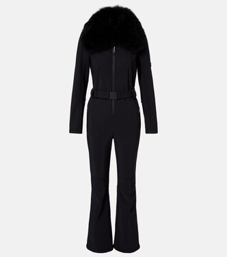Shearling-trimmed belted ski suit | Yves Salomon