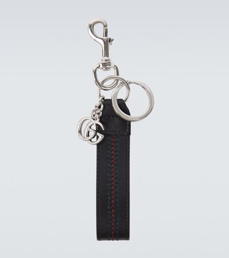Double G leather keychain | Gucci