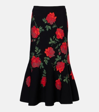 Floral jacquard midi skirt | Carolina Herrera