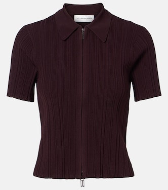 Ribbed-knit zip-up top | Victoria Beckham