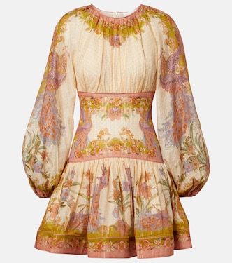 Vestido corto Indra en mezcla de algodón y seda | Zimmermann
