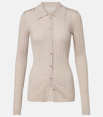 Ribbed-knit cashmere and silk cardigan | Toteme