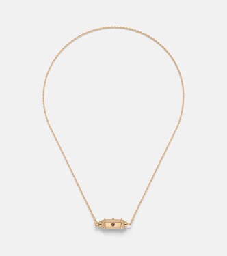 Coco Micro 18kt gold locket necklace with rubies | Marie Lichtenberg