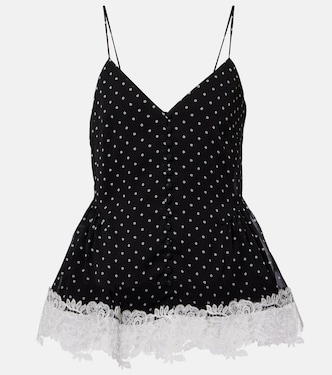 Lace-trimmed polka-dot camisole | Rotate