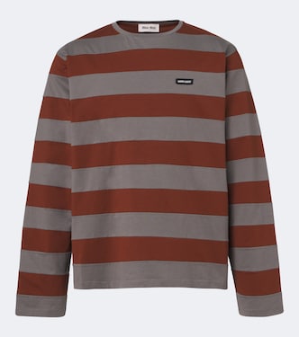Striped cotton jersey T-shirt | Miu Miu