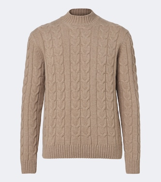 Cable-knit virgin wool sweater | Slowear