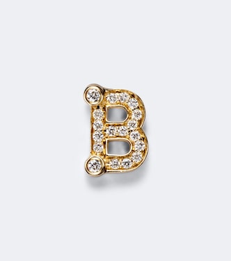 Initial Petite B 18kt gold single earring with diamonds | Sophie Bille Brahe