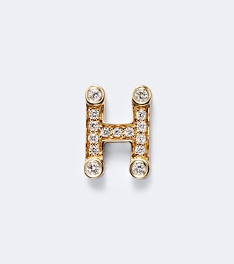 Initial Petite H 18kt gold single earring with diamonds | Sophie Bille Brahe
