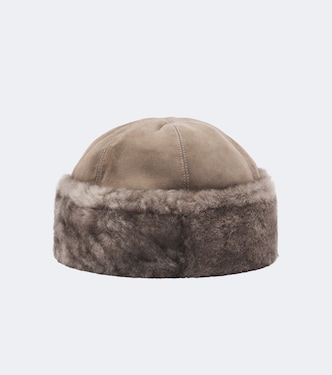 Hut Toki aus Veloursleder und Shearling | Nour Hammour