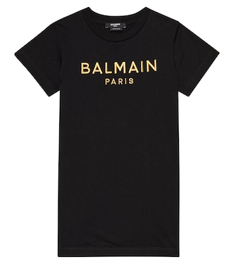 Logo cotton jersey dress | Balmain Kids
