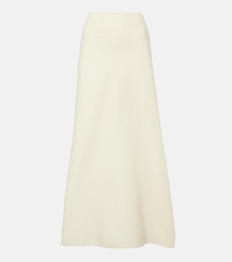 Mauva silk and cotton organza maxi skirt | Khaite