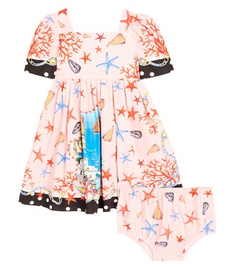 Baby Capri printed cotton dress and bloomers set | Dolce&Gabbana Kids