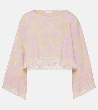 Pop floral cotton terry crop top | Zimmermann