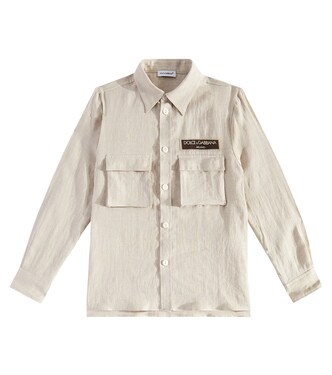 Logo linen shirt | Dolce&Gabbana Kids
