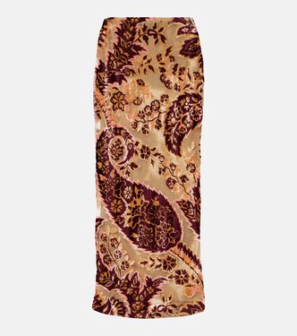 Paisley jacquard velvet midi skirt | Etro