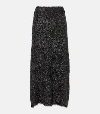 Lamé knitted midi skirt | Jardin des Orangers