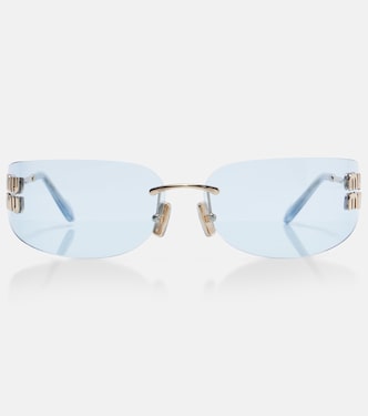 Occhiali da sole rettangolari con logo | Miu Miu