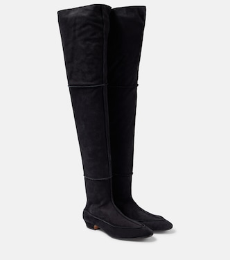 Overknee-Stiefel Awar 25 Cuissarde aus Veloursleder | The Row