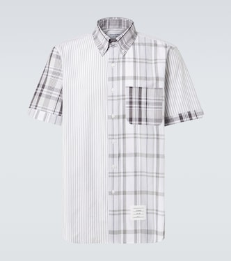 Striped patchwork cotton shirt | Thom Browne