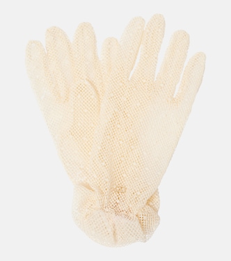 VLogo cotton-blend tulle gloves | Valentino