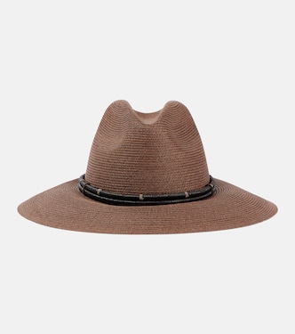 Monili leather-trimmed fedora | Brunello Cucinelli
