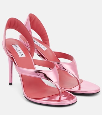 Infradito 90 mirrored leather sandals | Alaïa