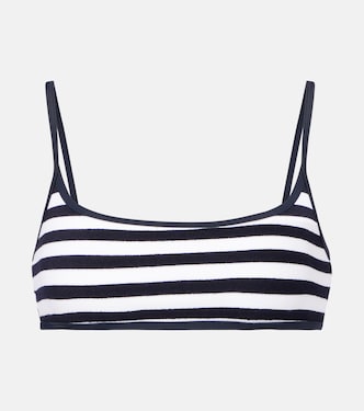 Muse Scoop striped terry bikini top | Jade Swim