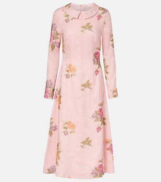 Floral linen midi dress | Markarian