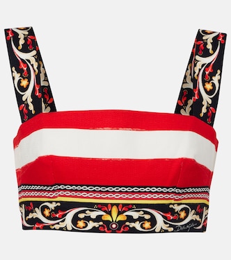 Striped cotton-blend bra top | Dolce&Gabbana