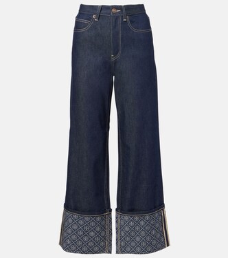 Monogram wide-leg jeans | Tory Burch