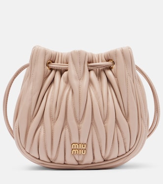 Matelassé leather bucket bag | Miu Miu