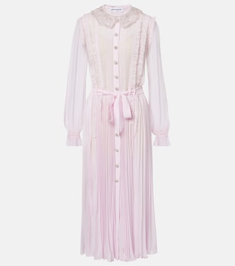 Verziertes Hemdblusenkleid aus Georgette | Self-Portrait