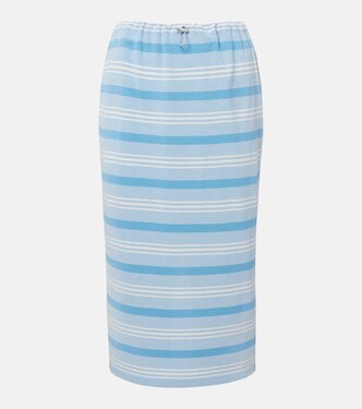 Striped cotton piqué pencil skirt | Prada