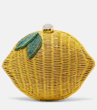 Clutch Lemon aus Weidengeflecht | Judith Leiber Couture