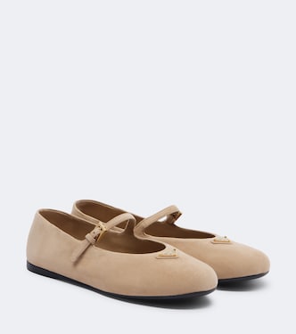 Suede Mary Jane flats | Prada