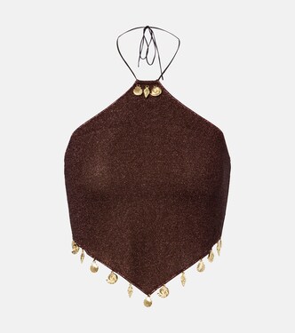 Lumière beaded halterneck top | Oséree