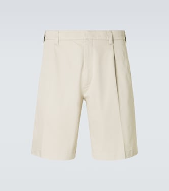 Pleated cotton Bermuda shorts | Prada