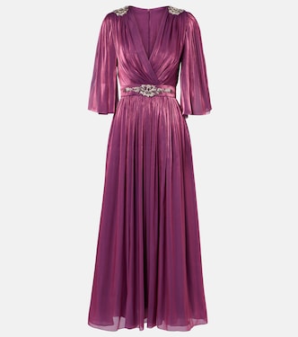 Embellished Lurex georgette gown | Costarellos