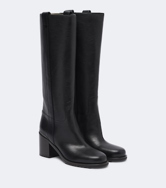 Kniehohe Stiefel Monili aus Leder | Brunello Cucinelli