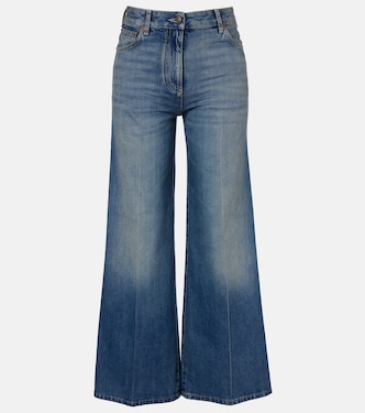 VGold wide-leg faded jeans | Valentino
