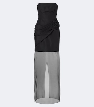 Vestido de fiesta de faya de seda y organza | Carolina Herrera