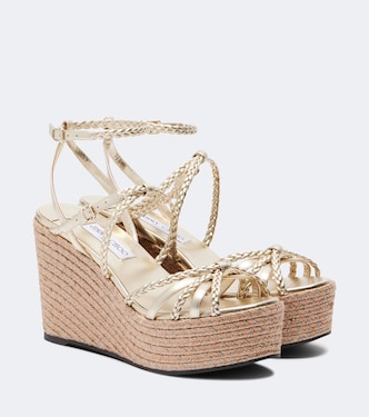 Espadrilles compensées Nyra en cuir | Jimmy Choo