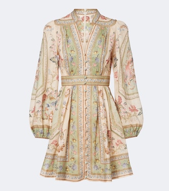 Roselight floral linen minidress | Zimmermann
