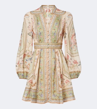 Roselight floral linen minidress | Zimmermann