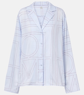 Camisa de pijama de popelín de mezcla de algodón bordada | Toteme