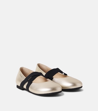 Bebé - bailarinas de piel metalizada | Versace Kids