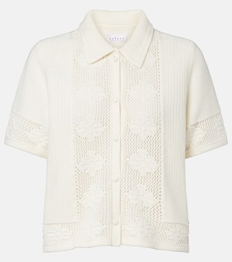 Rosemond open-knit cotton and cashmere top  | Velvet
